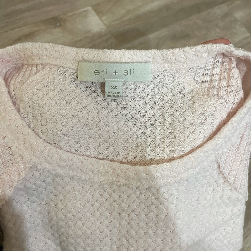 Baby pink, waffle long sleeve, size XS, Eli+Ali brand by Anthropologie - soft - Picture 4 of 4